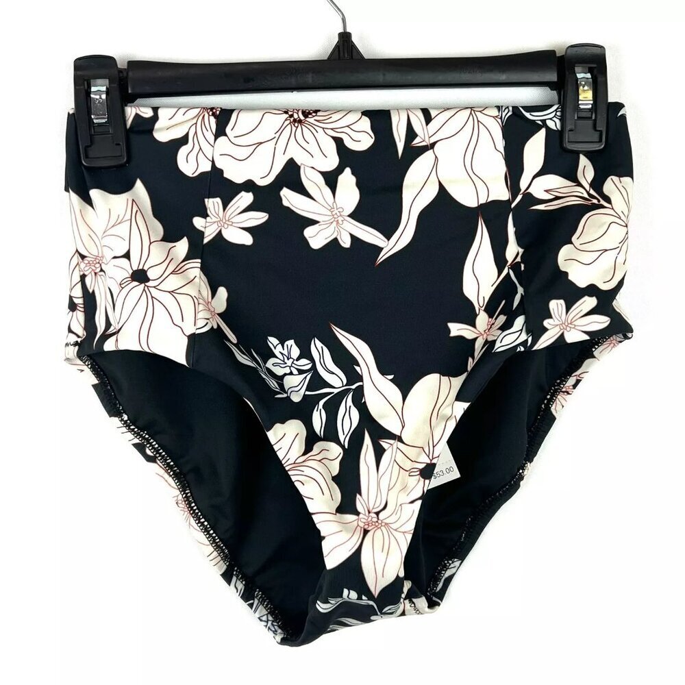 Sanctuary Women’s High Waist Dark Green Floral Bikini Bottom Size XS